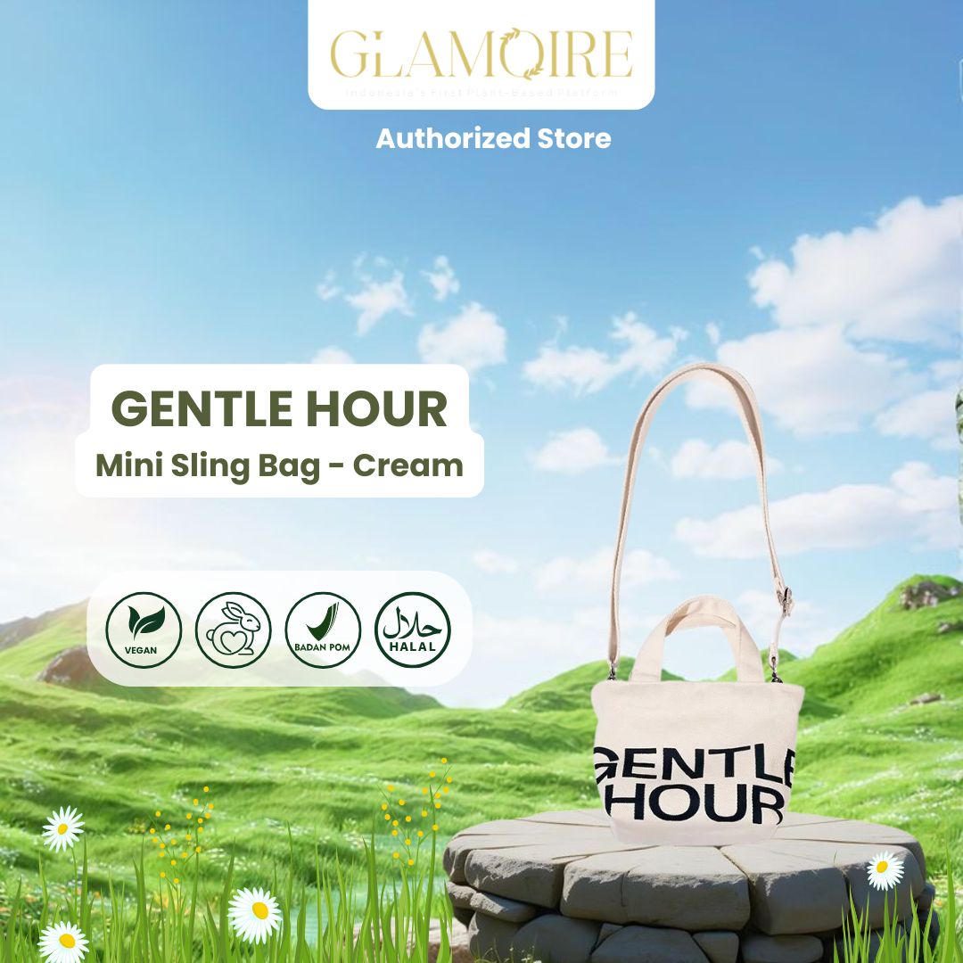 Gentle Hour Mini Sling Bag - Cream | Tas Canvas Wanita Slempang